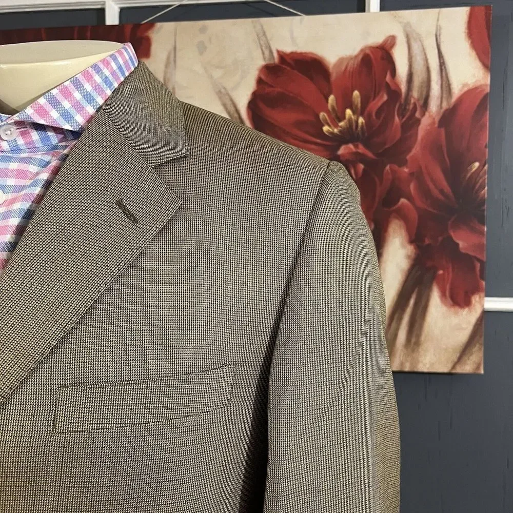 Tasso Elba Blazer Sport Coat Jacket Mens 38R Classic Fit Silk Wool‎ 3 Button